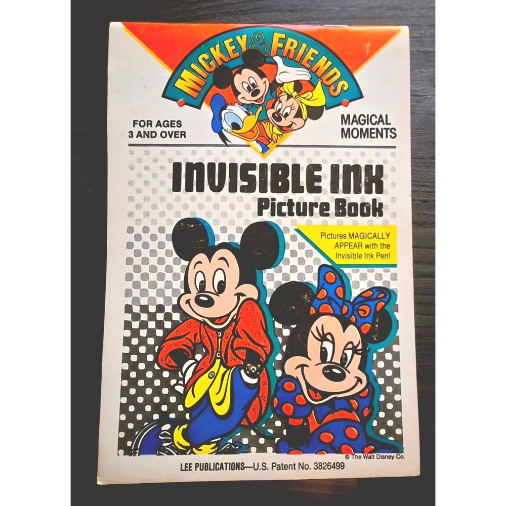 Vintage 1989 Disney Mickey & Friends Invisible Ink Picture Book Lee Publications